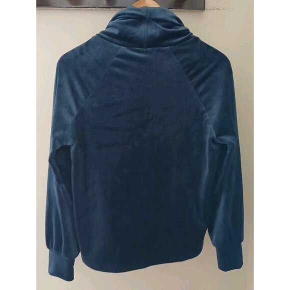 Evereve Milo Velour Funnel Neck Pullover Top Size XS Blue Supersoft Cozy - Picture 8 of 10